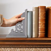 Dark Grey Distressed Vintage Decorative Wood Bookends (Set of 2)